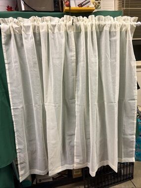 Source Unknown Sheer White Rod Pocket Curtain Panel